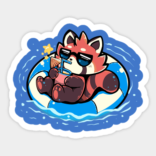 Summer Red Panda Sticker